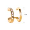 1Pc Women Rhinestone Double Layer Ear Cuff Clip On Earring Non Piercing Jewelry