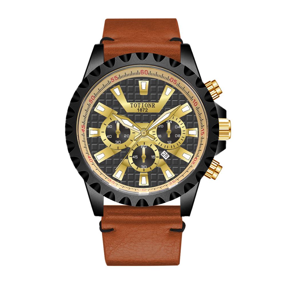 Notionr Fashion Men S Calendar Watch Men S Luminous Waterproof Sports Watch Pu Leather Business Quartz Watch