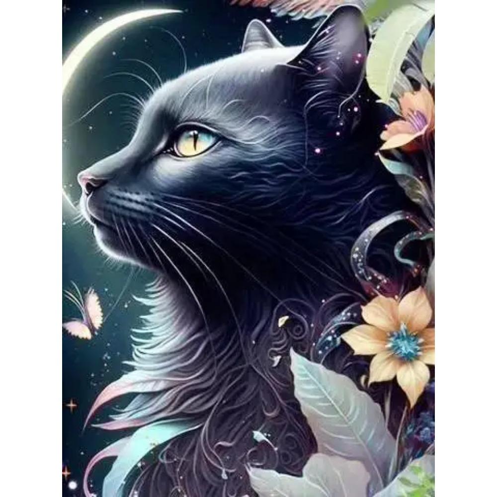 Pittura diamante a cerchio completo fai da te punto croce 3D Gatto Farfalla decorazione casa arte pittura diamante stella pittura diamante 5d