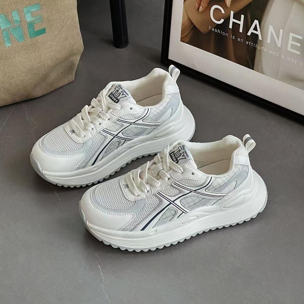 Mesh breathable versatile thick-soled Forrest Gump shoes women's spring and summer hot-selling models color matching thick-soled sports and leisure 