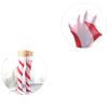 Women Red White Striped Over Knee Long Socks Cute Lovely Bowknot Thigh High Stockings for Christmas Party Costume