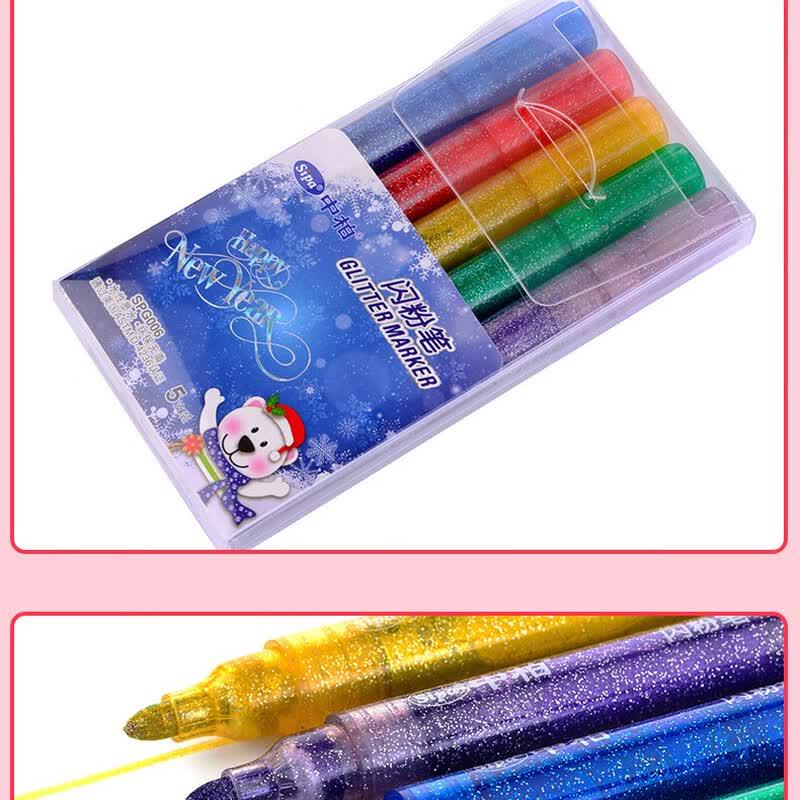 Zhongbai SPG015 Glitzer & Fluoreszierendes Stifteset