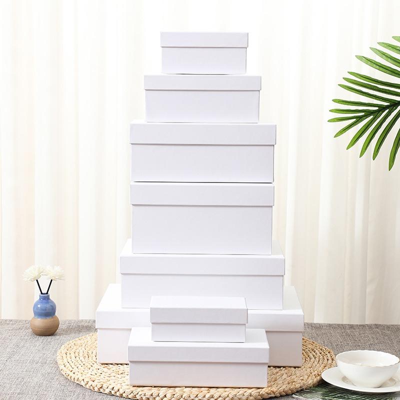 Jewelry Gift Boxes Set Black White Kraft Paper Earring Ring Necklace Storage Case Travel Wedding Dustproof Organizer Wedding Favor Christmas Gift Box