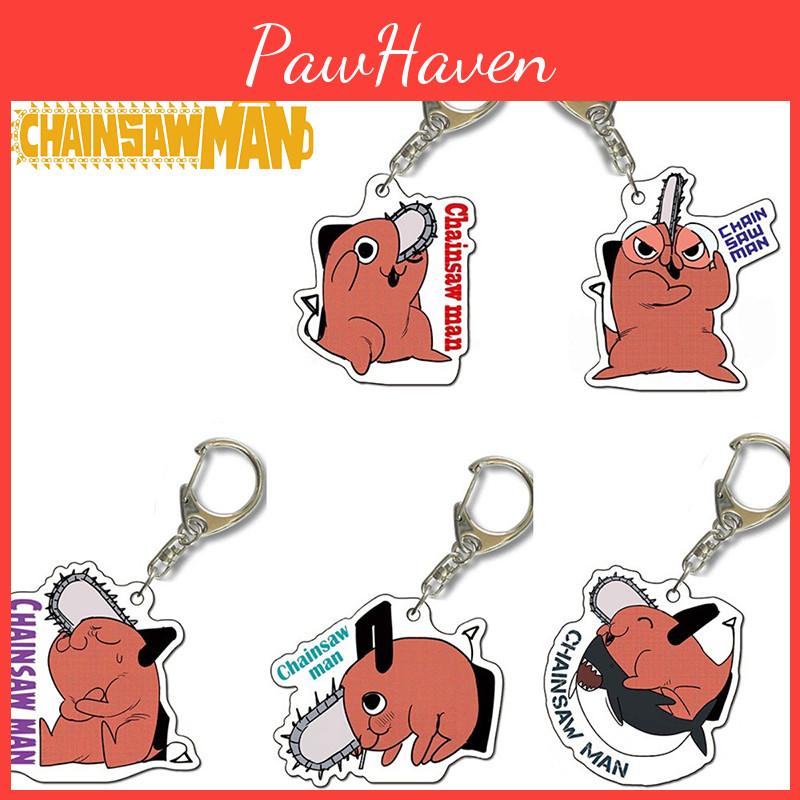 Porte-clés Pochita Chainsaw Man Mignon Jouet Dessin Animé Anneau de Clés Pendentif de Sac