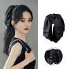 1pc New French Elegant Satin Black Big Bow Hairband High Forehead Wash Hair Band Wrinkle