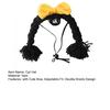 Yarn Wig Cat Hat Double Braids Pet Wig with Cute Bow Bendable Cat Wig with Adjustable Elastic Rope for Cats And Small Dogs Photo Prop Party Costume
