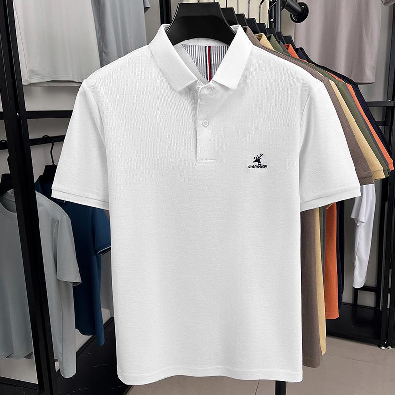 Direct High-End Casual Short-Sleeved Polo Shirt Men'S Lapel Short-Sleeved T-Shirt Loose Half-Sleeved Top