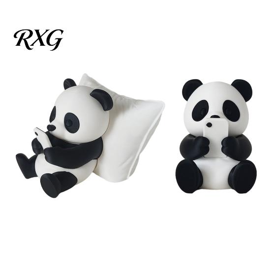 Small Animal Figurines 3D Printed Panda Ornaments, Cute & Pillow Desktop Figurine, Stress Relief Sculpture Room Decor for Home Office Decoration,