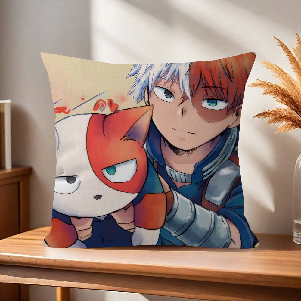 Anime M-My H-Hero Academia Shoto Todoroki  Cushion Cover Inches Farmhouse Decor Home Throw Pillow Covers for Couch Decorations