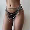 Sexy pasový řetízek Vícevrstvý břišní řetízek s kamínky Módní trend šperky pro ženy Festival Rave Párty doplňky