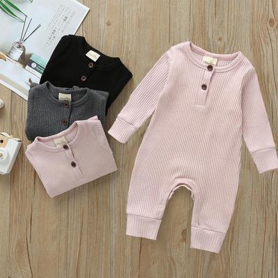 Newborn Infant Toddler Baby Boy Girls Long Sleeve Romper Knitting Jumpsuit Clothes Outfits Warm Plain Winter
