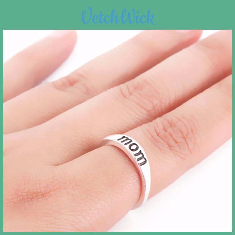 Anello Mamma Madre Padre Stile Europeo e Americano Gioielli in Lega Placcata Argento Ingrosso Accessori Regalo Festa della Mamma