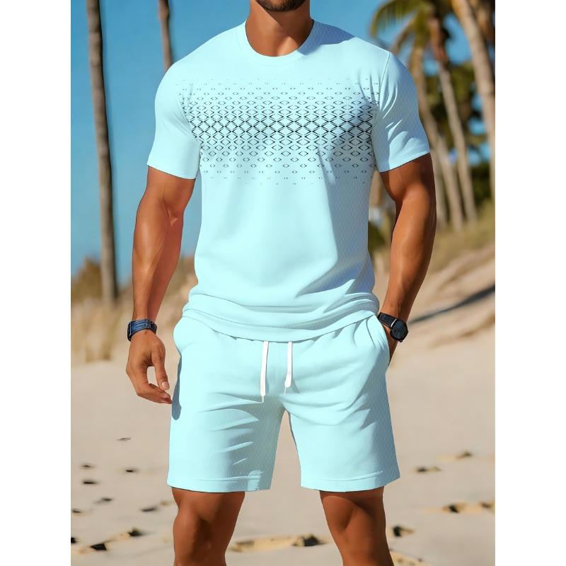 2026 Summer New Men's Short-Sleeved Shorts Set - Street Casual Fashion Comfortable Soft Breathable 3D Pattern Printing