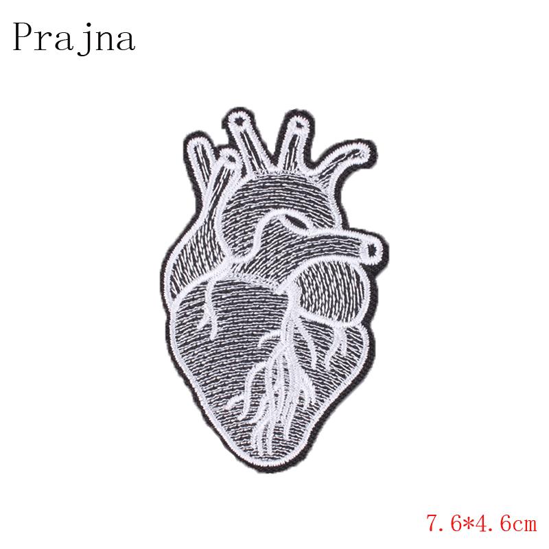 Punk Heart Embroidery Patch Iron On Patches For Clothing Thermoadhesive Patches On Clothes Waves Applique/Patches On Clothes