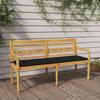 VidaXL Batavia-Bank mit Schwarzem Kissen 150 cm Massivholz Teak