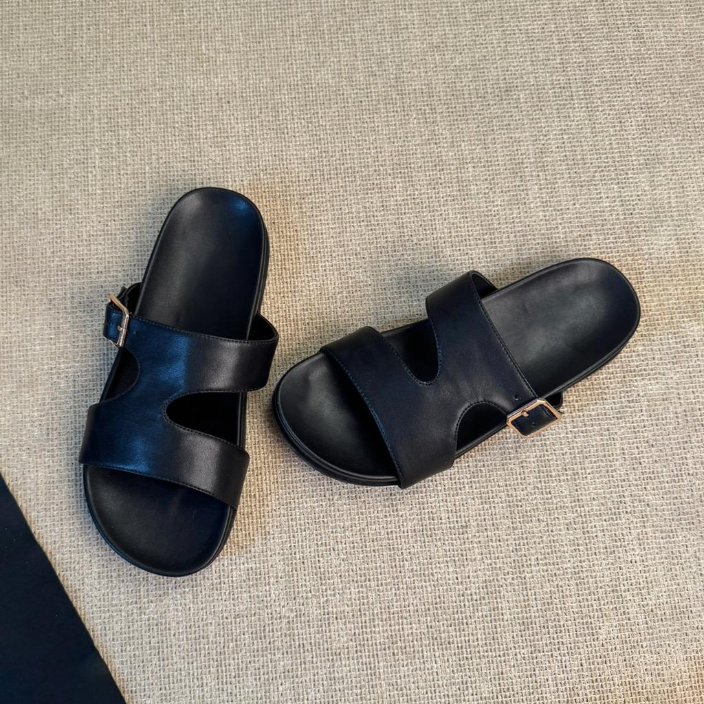 Sandali Donna 2025 Estate Bottone Quadrato Punta Tonda Estivi Ciabatte a Una Fascia Leggeri Comodi Casual Scarpe da Spiaggia