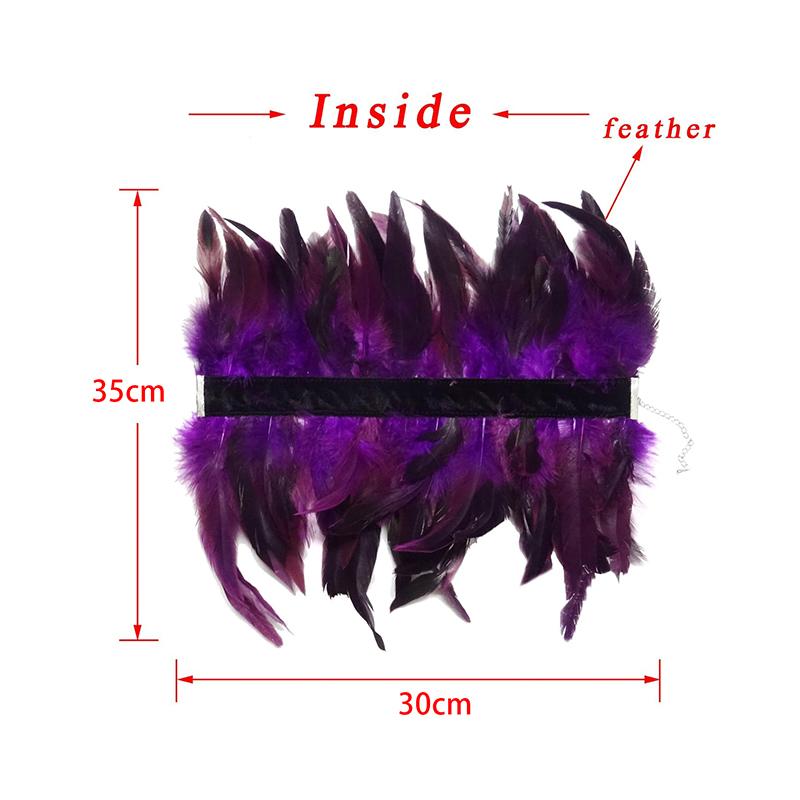 Gothic Victorian Natural Feather Choker Neck Wrap Collar For Halloween Cosplay Accessories
