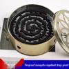 Sandalwood Mosquito Coil Holder: Fireproof, Portable, Safe with Lid & Ash Catcher.