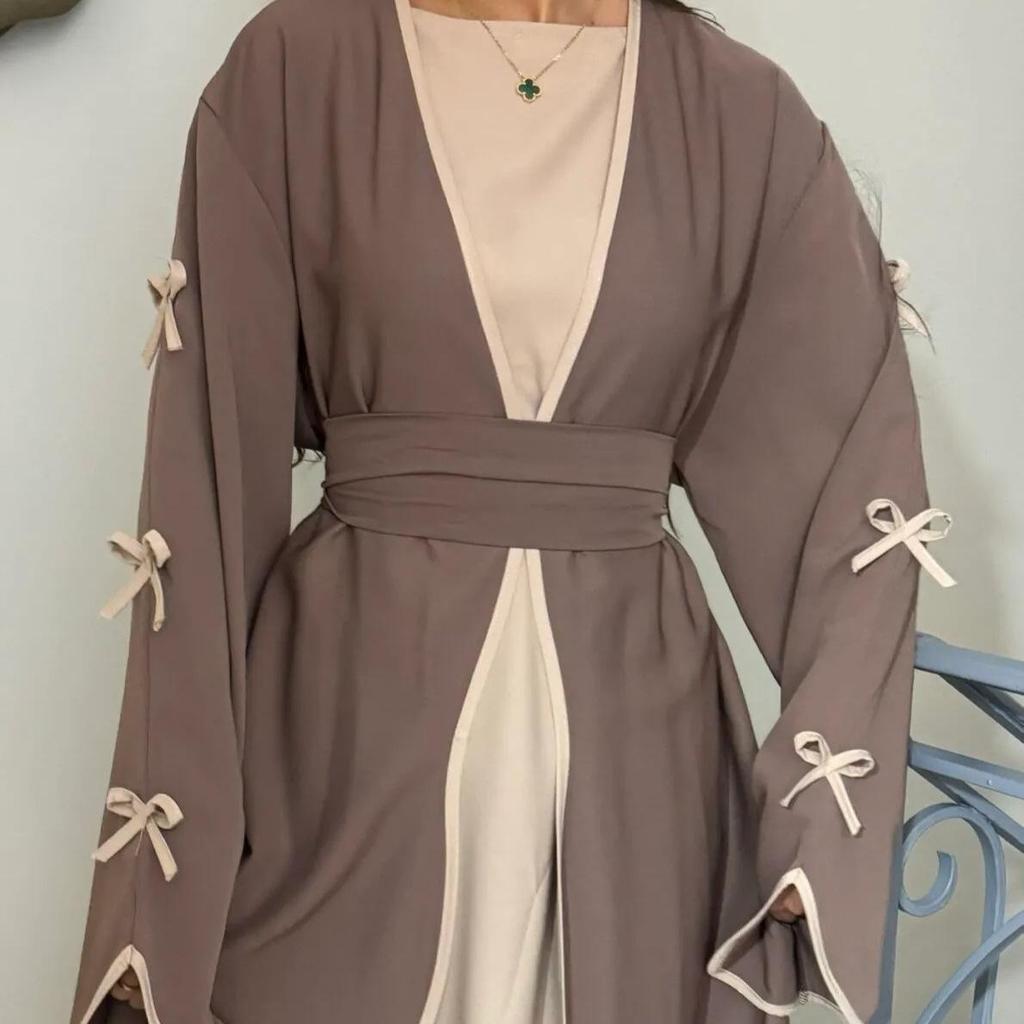 Pure Beauty Bow Long Robe Dress Abaya - Loriya 2025, Europe, America & Middle East Style, Model LR962