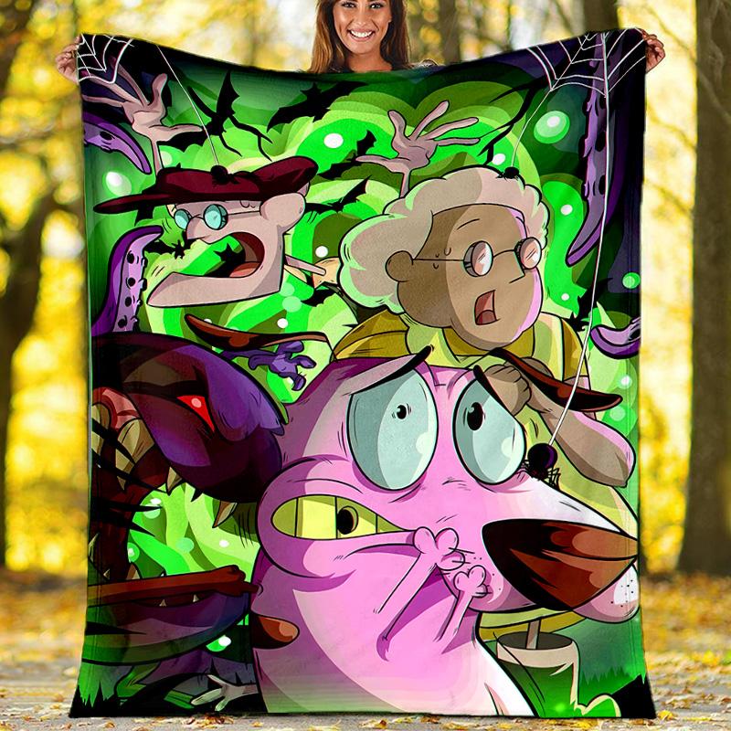 Courage the Cowardly Dog Printed Throw Blanket—lightweight,soft,warm;versatile Blanket for All Seasons—perfect As &air-conditioning Throw,nap Blanket