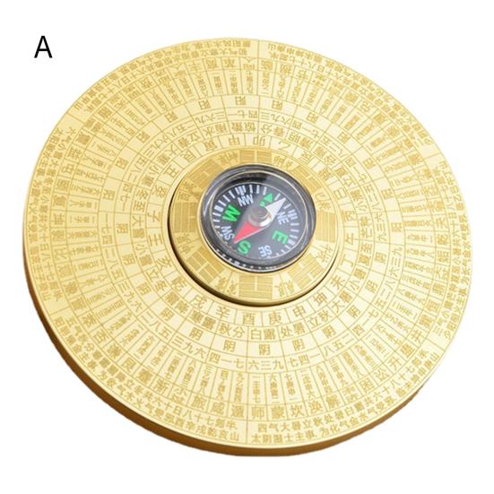 Rotatable Feng Shui Compass Rustproof Retro Style Chinese Tai Chi Bagua Brass Compass Desktop Decoration