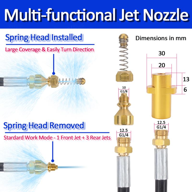 6~20 Metri 2600psi 180bar Furtun de Curățare cu Apă la Presiune Înaltă pentru Mașini de Curățat cu Presiune Karcher K2 K3 K4 K5 K6 K7, Curățător de Canalizare și Drenaj, Curățător de Conducte