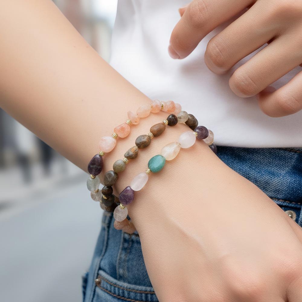 European Style Semi-Precious Stone Beaded Bracelet - Maillard Luxury Crystal