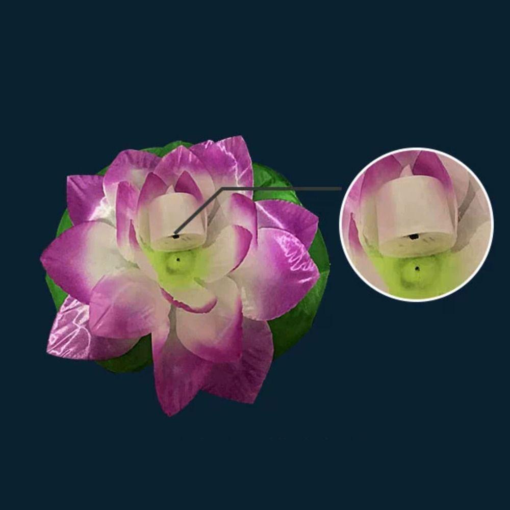 Waterproof Artificial Lotus Lamp LED Electronic Candle Lotus Night Light  Swimming Pool