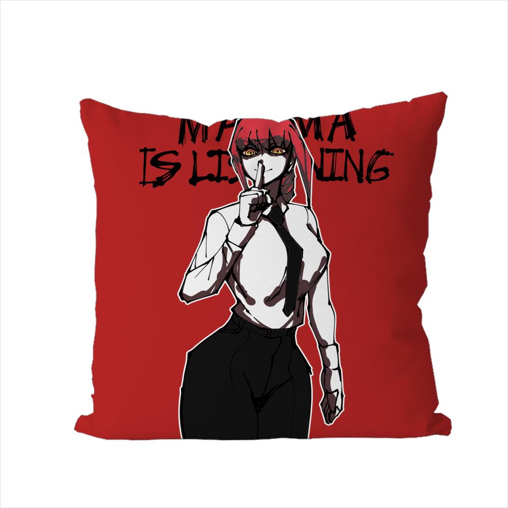 Chainsaw Man Pillow Case For Car Sofa Decorative Home Doublesided Print Plush Square Throw Pillow Cushion Cover
