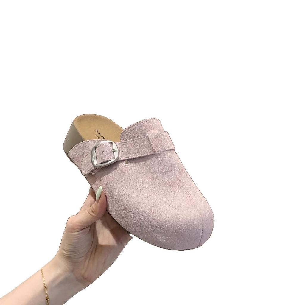 Inner height increase single shoe bag head half slippers women's shoes outer wear 2025 summer vacation style retro Roman Birkenstock sandals