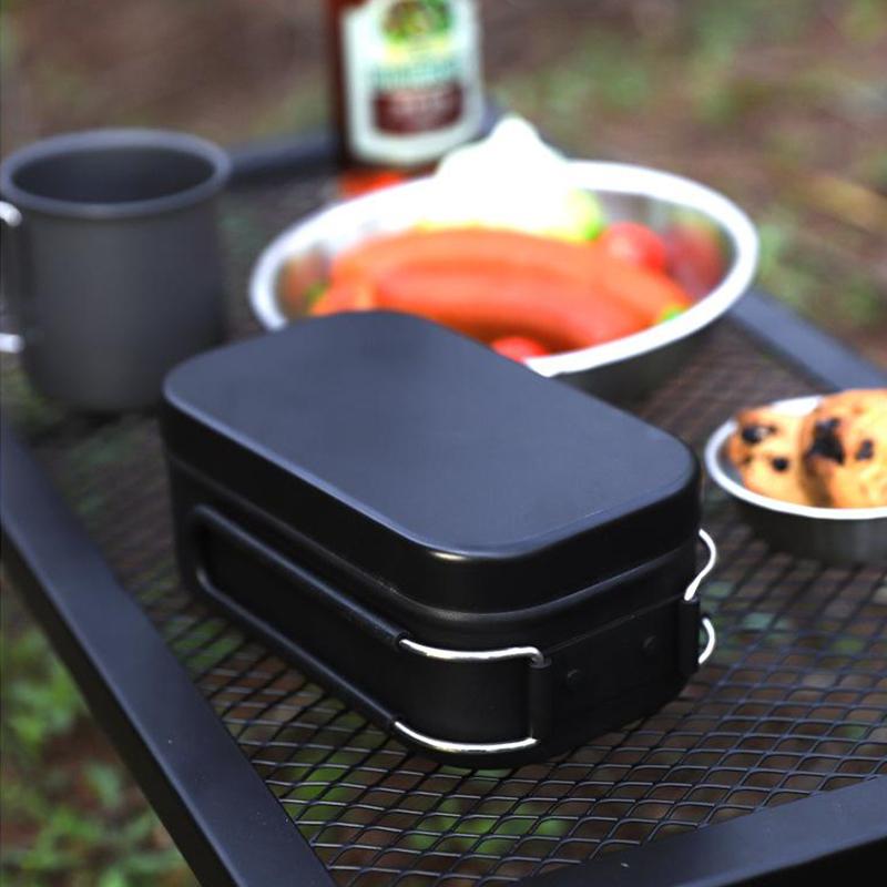 Aluminium Outdoor Tragbare Isolierung Lunch Box Camping Anti-verbrühungen Picknick Ausrüstung