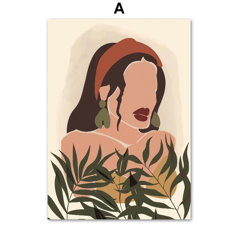 Abstract Black Girl Beach Palm Vacation Wall Art Canvas Painting Nordic Posters And Prints Wall Pictures For Living Room Decor