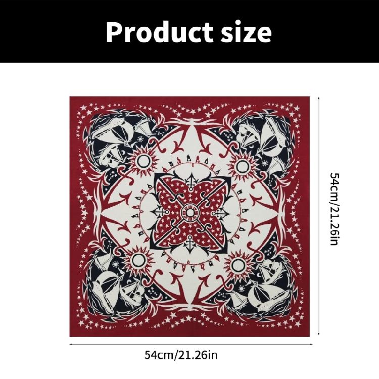 Sailing Pattern Bandannas for Adult Fashion Square Kerchief Motorcycling Headscarf Street Dance Headwrap Sport Bandanas