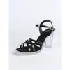 12Cm Clear Heel 2026 New High Heels Sandals Crystal, Popular Sexy Sandals Cross Strap Leopard Print 5 Colors LFD-69192-2