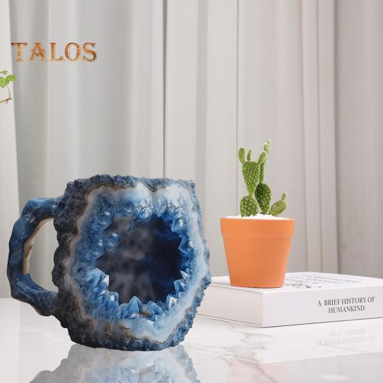 Mineral Faux Crystal Coffee Mug 11 Oz Faux Crystal Mineral Water Cup Unique Design Heat Retention Drinking Mug for Home And Office