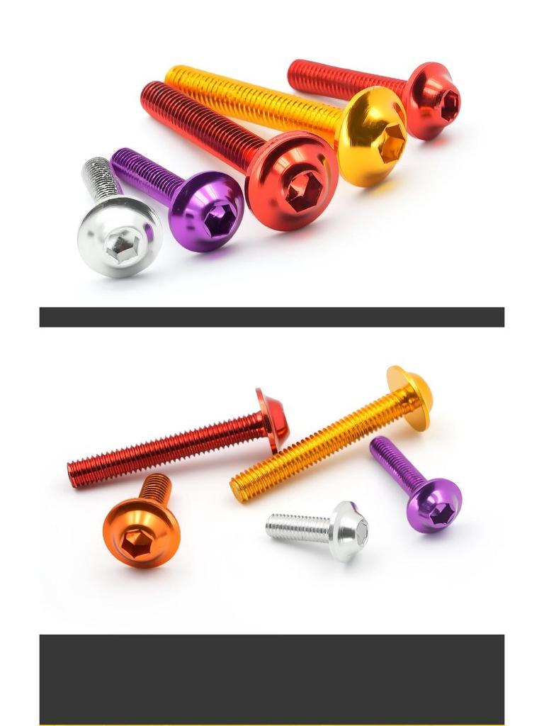 Śruby kolorowe do szyby motocyklowej ze stopu aluminium (177/183/198 szt.)