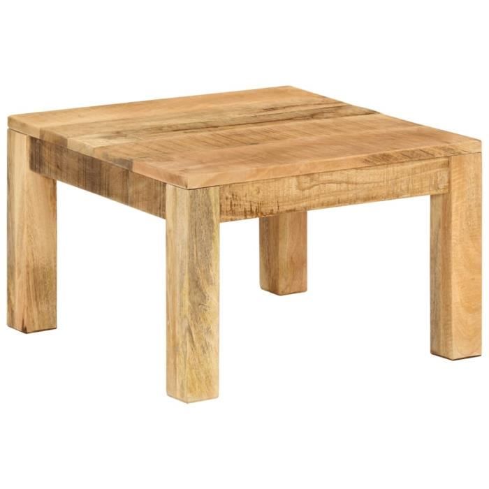 350321 vidaXL Table basse 55x55x35 cm Bois de manguier massif