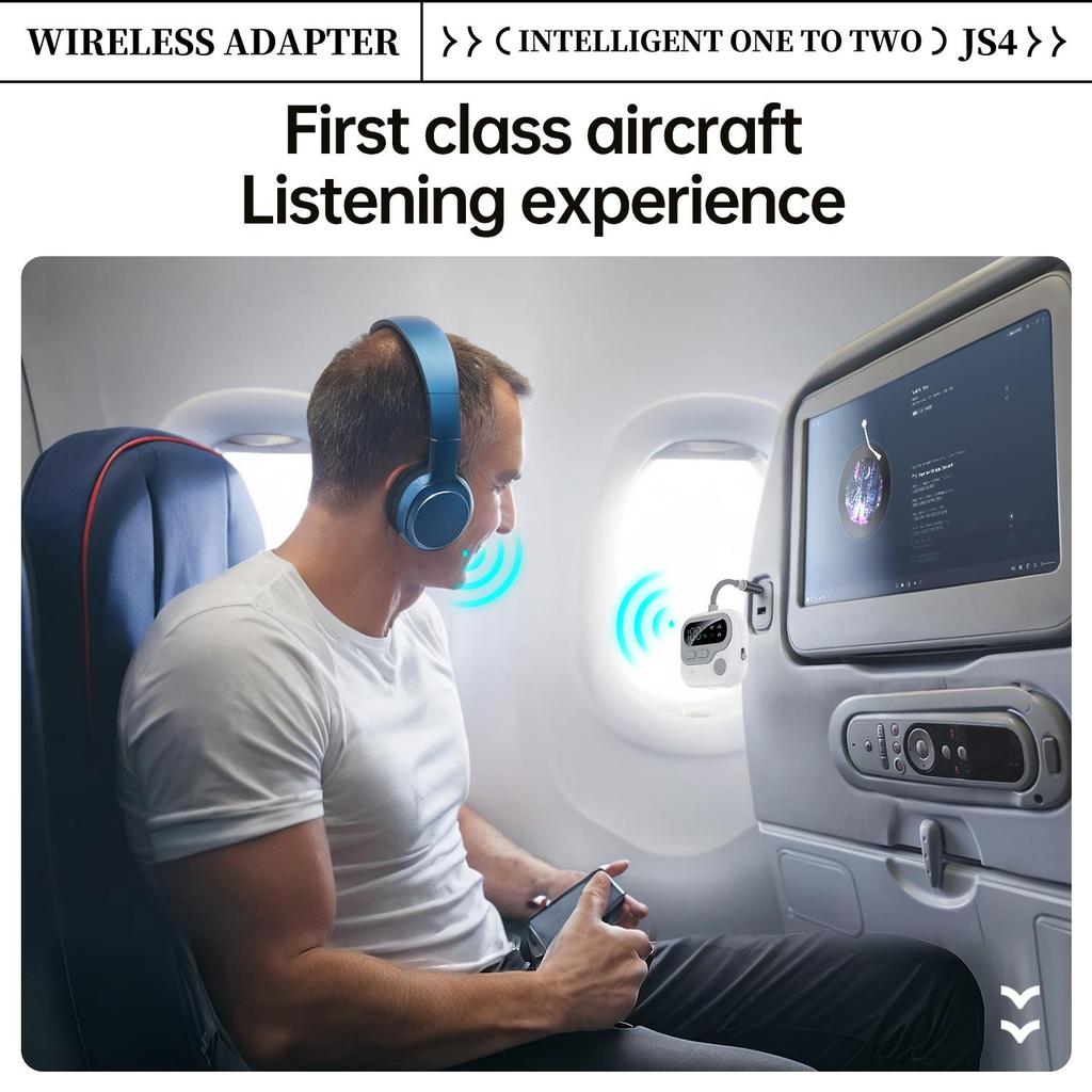 Nadajnik Odbiornik Audio Bluetooth 5.4 Adapter Bezprzewodowy 3.5MM AUX Obsługa Odtwarzania Karty TF Z Mikrofonem Do Samochodu Samolotu TV PC Głośnika Słuchawek