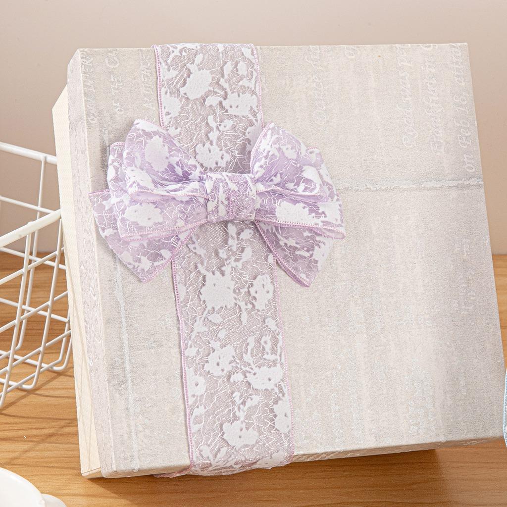 Gift Wrapping Lace Ribbon Translucent Hollow Out Lace Ribbon Decorative Lace Trim Macaron Color For Hair Bow Making Decoration