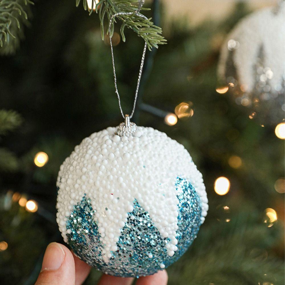Colorful Foam Sequin Christmas Balls 8cm Christmas Tree Ornaments  New Year Gifts