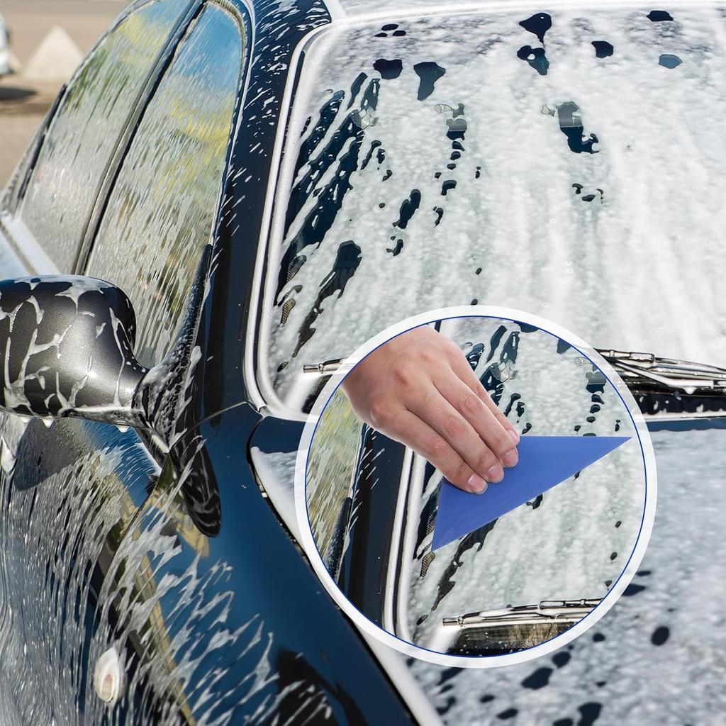Window Tint Triangle Squeegee Kit, 3Pcs Flexible Micro Vinyl Squeegee for Tight Spaces Wrapping Curves Slot Tint Tool Card Scraper for Car Wrapping