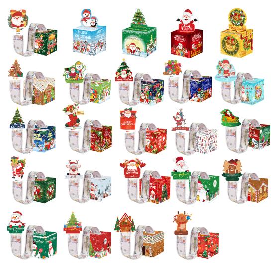 Christmas Money Box Pull-out Cash Gift Box DIY Holiday Money Gift Box with Transparent Bags Christmas Money Holder Pull Box for Kids Adults