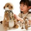 22cm Cute Standing Meerkat Plush Doll Cartoon Meerkat Otter Stuffed Animal With Scarf Home Decoration Appease Gift For Children