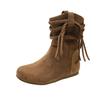 Fashion Flat Single Boots Autumn New Round Toe Suede Sleeve Soft Sole Anti-Slip Wear-Resistant Booties