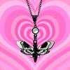 Gothic Black Moth Necklace: Insect Jewelry Halloween Gift