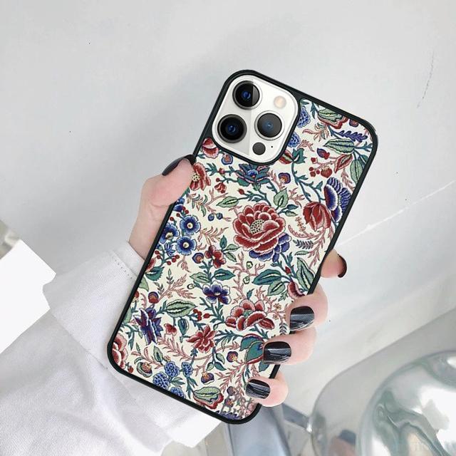 Khokhloma Russian Pattern Flower Phone Case For iPhone 17 Air 15 16 14 11 12 13 Pro MAX Plus
