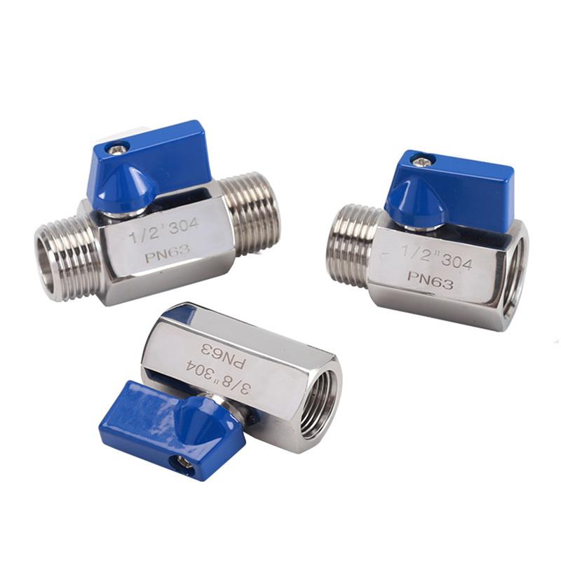 1/8" 1/4" 3/8" 1/2" 3/4" 1 Inch BSP Male/Female Mini Ball Valve 304 Stainless Steel Manual Tap Valves Homebrew