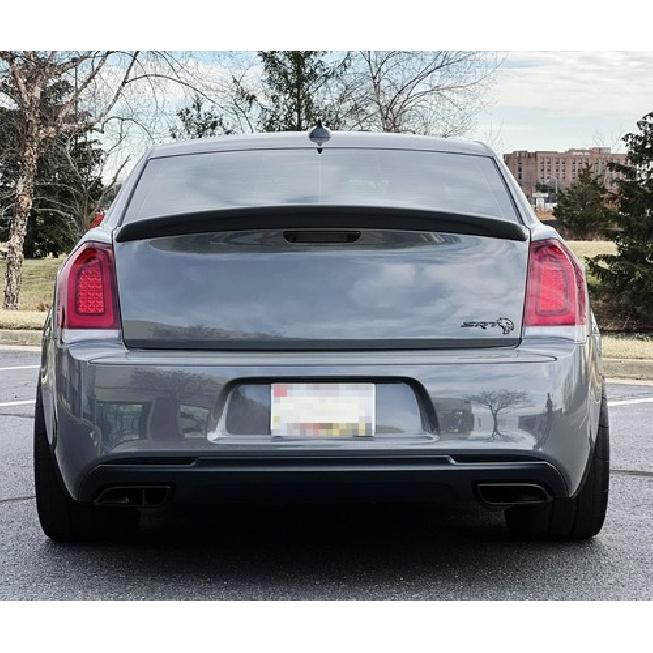 Black-Out Smoked Color Rear Bumper Reflector Lenses For 2015-23 Chrysler 300 LCI