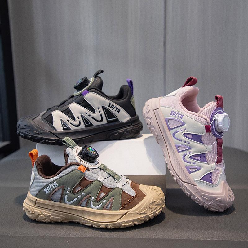 Rotating button fashionable personalized sports shoes spring and autumn new boys and girls shoes design sense high value casual shoes