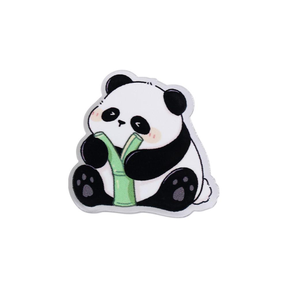 Fashion Panda Acrylic Panda Pin Cute Bear Flower Panda Brooch Cartoon Breastpin Animal Badge Unisex